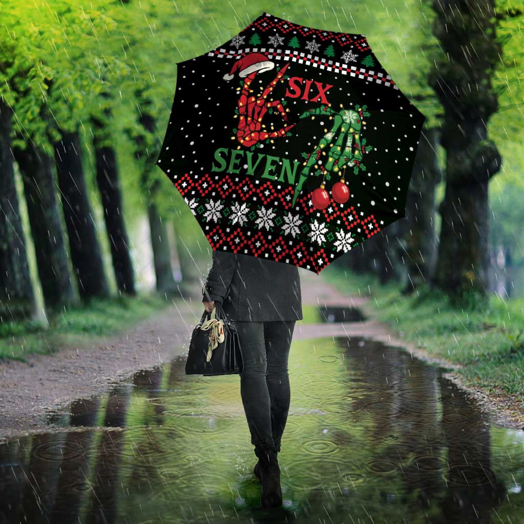 Funny Six Seven Skeleton Hand Umbrella Meme Gen Alpha Slang - Wonder Print Shop