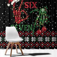 Funny Six Seven Skeleton Hand Window Curtain Meme Gen Alpha Slang - Wonder Print Shop