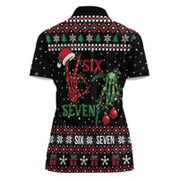 Funny Six Seven Skeleton Hand Women Polo Shirt Meme Gen Alpha Slang - Wonder Print Shop