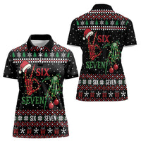 Funny Six Seven Skeleton Hand Women Polo Shirt Meme Gen Alpha Slang - Wonder Print Shop
