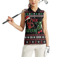 Funny Six Seven Skeleton Hand Women Sleeveless Polo Shirt Meme Gen Alpha Slang - Wonder Print Shop