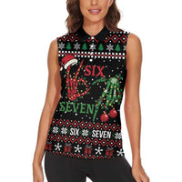 Funny Six Seven Skeleton Hand Women Sleeveless Polo Shirt Meme Gen Alpha Slang - Wonder Print Shop