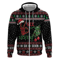 Funny Six Seven Skeleton Hand Zip Hoodie Meme Gen Alpha Slang - Wonder Print Shop