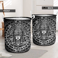 Mexico Aztec Warrior Goddess Laundry Basket Aztec Skull Tribal Calender Silver Spirit - Wonder Print Shop