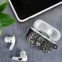Mexico Aztec Warrior Goddess AirPods Case Aztec Skull Tribal Calender Silver Spirit - Wonder Print Shop