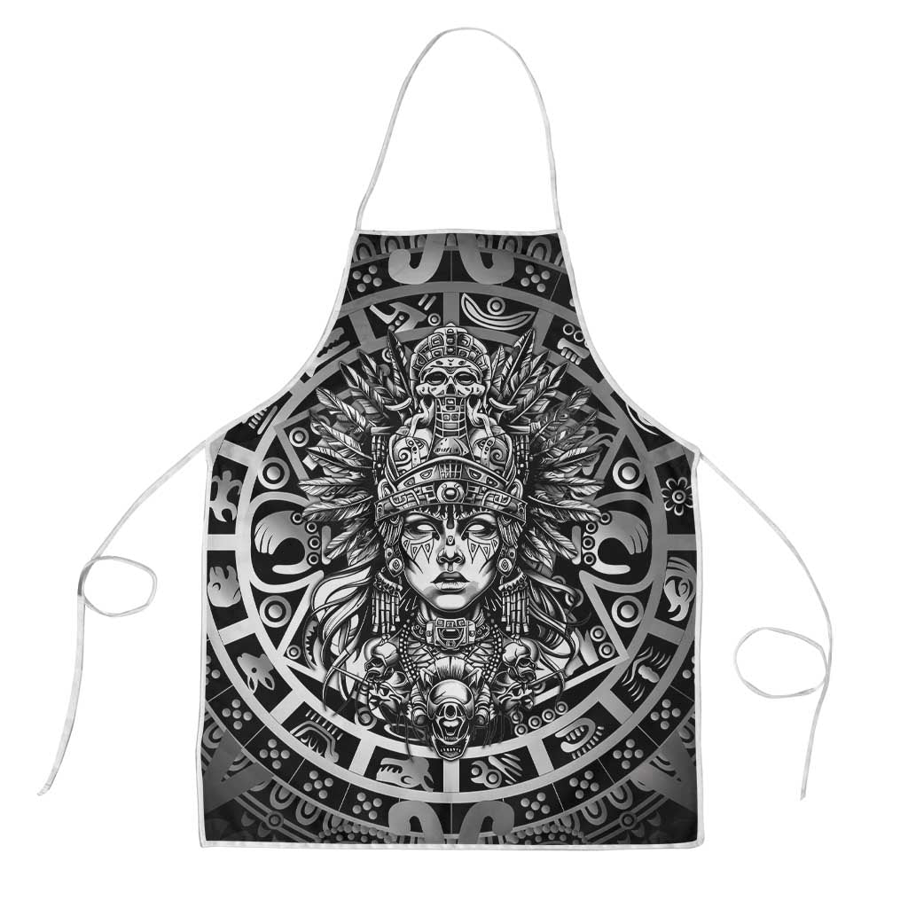 Mexico Aztec Warrior Goddess Apron Aztec Skull Tribal Calender Silver Spirit - Wonder Print Shop