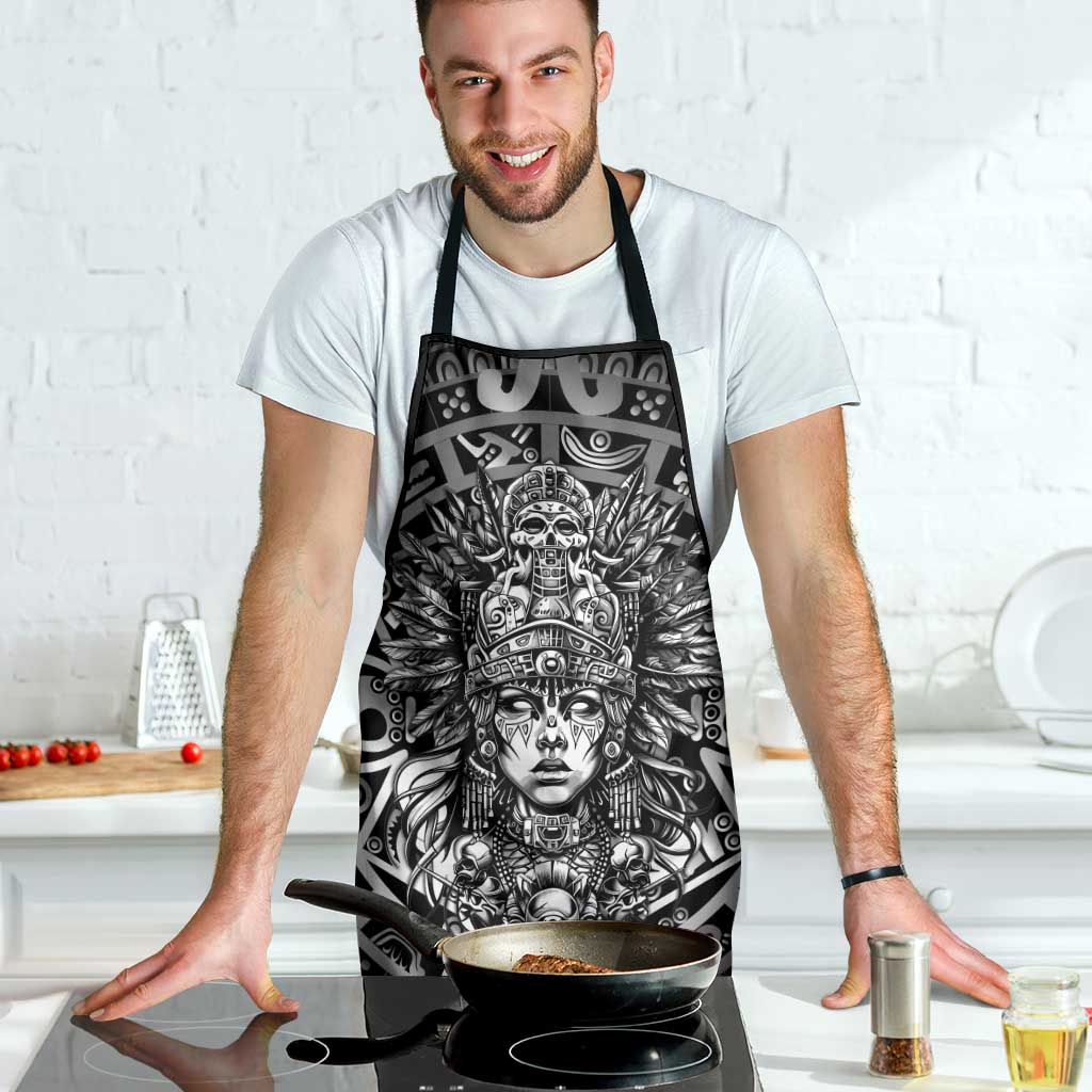 Mexico Aztec Warrior Goddess Apron Aztec Skull Tribal Calender Silver Spirit - Wonder Print Shop