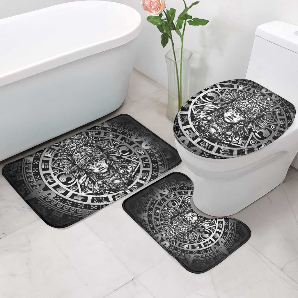Mexico Aztec Warrior Goddess Bathroom Set Aztec Skull Tribal Calender Silver Spirit - Wonder Print Shop