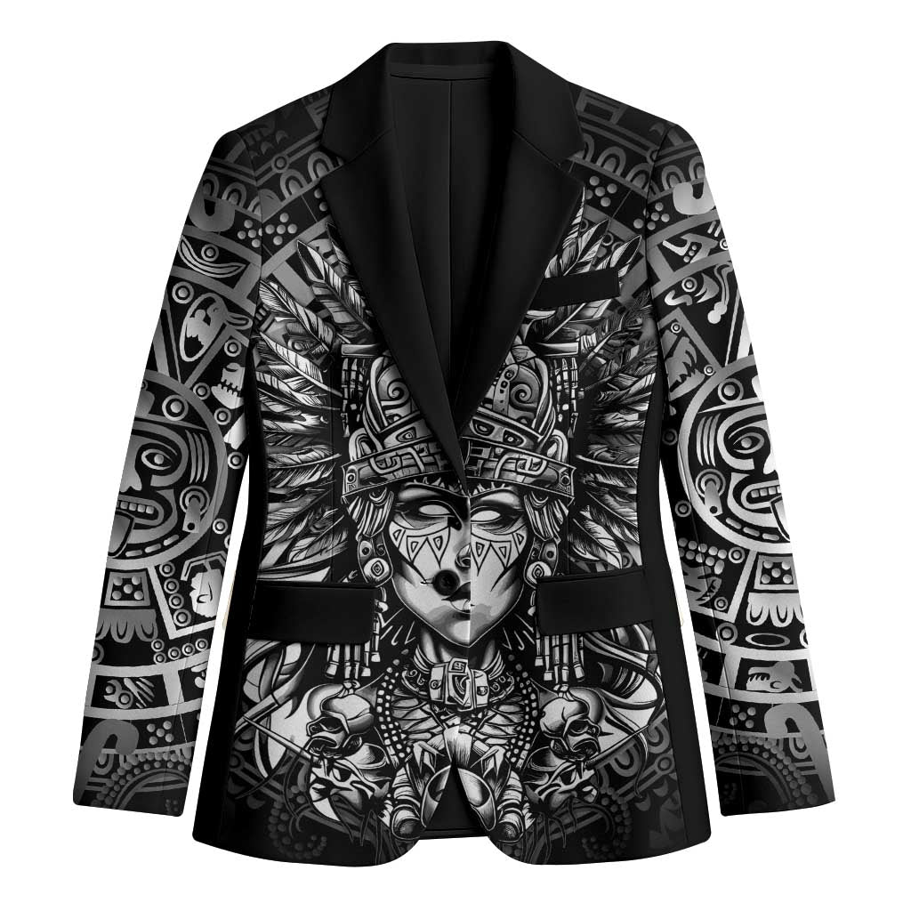 Mexico Aztec Warrior Goddess Blazer Aztec Skull Tribal Calender Silver Spirit - Wonder Print Shop