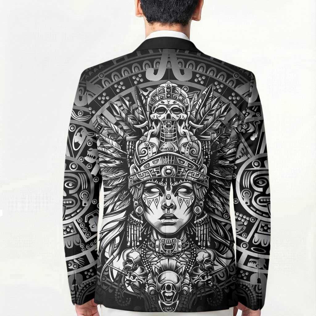 Mexico Aztec Warrior Goddess Blazer Aztec Skull Tribal Calender Silver Spirit - Wonder Print Shop