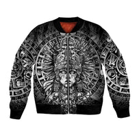 Mexico Aztec Warrior Goddess Bomber Jacket Aztec Skull Tribal Calender Silver Spirit - Wonder Print Shop