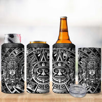 Mexico Aztec Warrior Goddess 4 in 1 Can Cooler Tumbler Aztec Skull Tribal Calender Silver Spirit - Wonder Print Shop