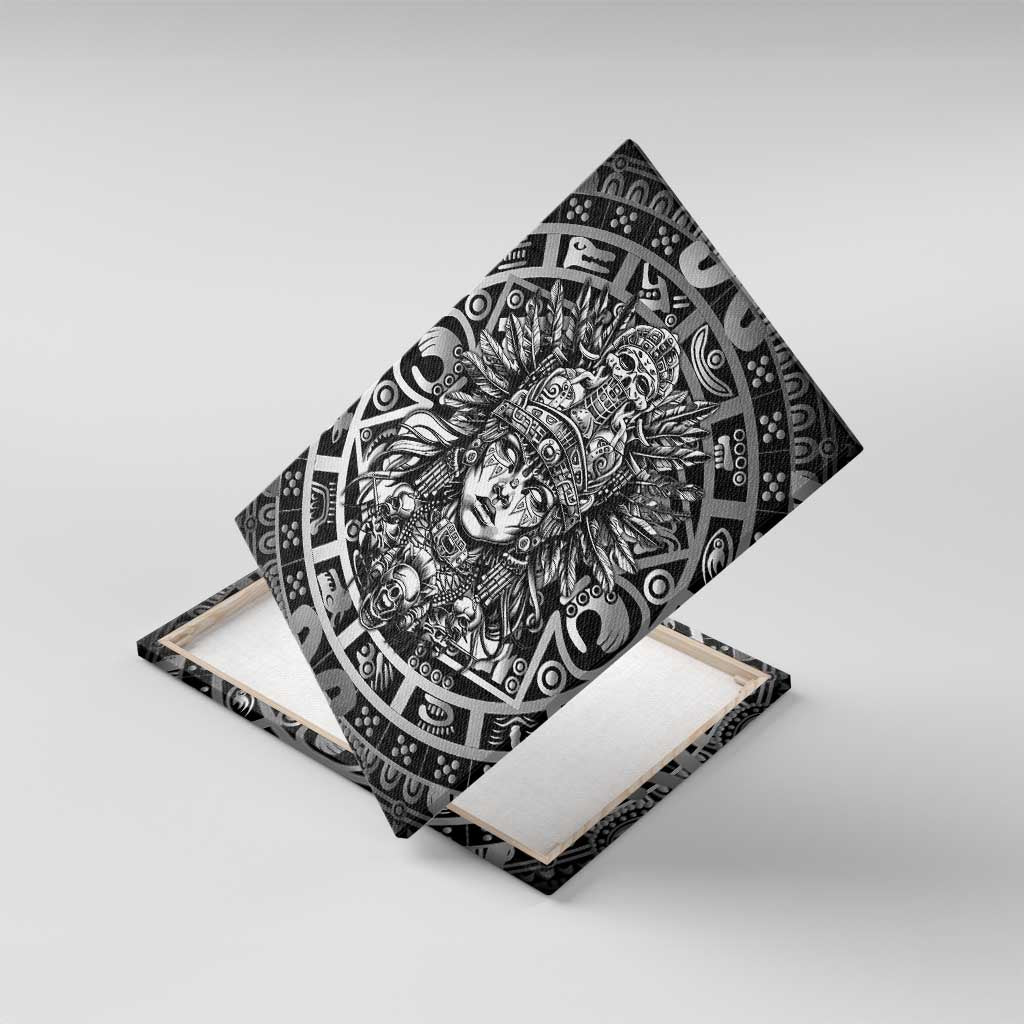 Mexico Aztec Warrior Goddess Canvas Wall Art Aztec Skull Tribal Calender Silver Spirit - Wonder Print Shop