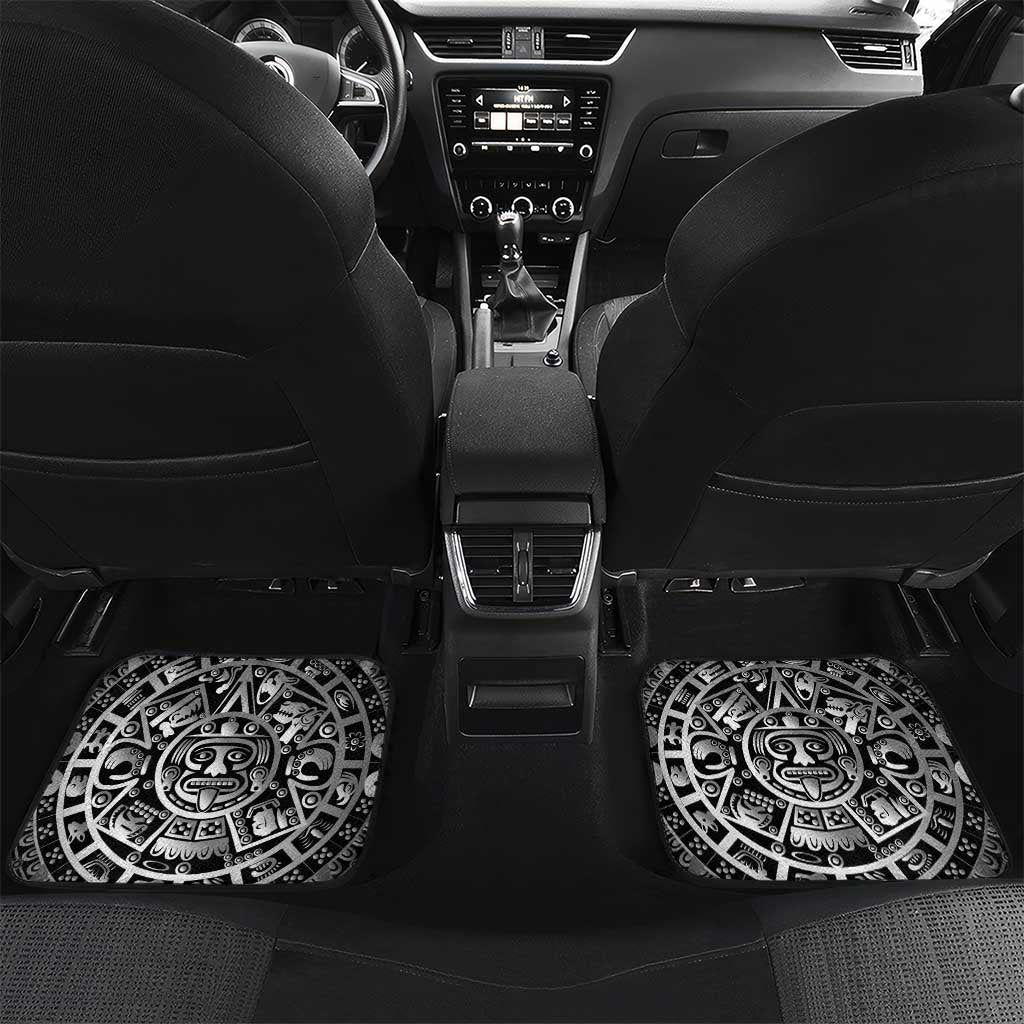 Mexico Aztec Warrior Goddess Car Mats Aztec Skull Tribal Calender Silver Spirit - Wonder Print Shop