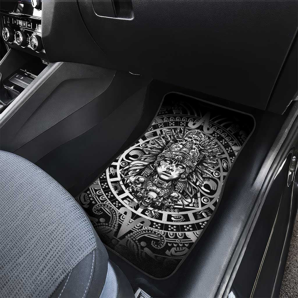 Mexico Aztec Warrior Goddess Car Mats Aztec Skull Tribal Calender Silver Spirit - Wonder Print Shop