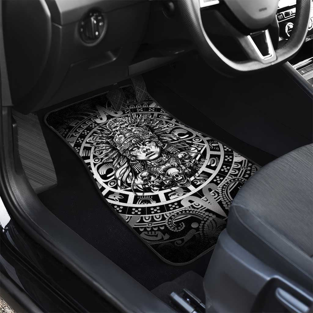 Mexico Aztec Warrior Goddess Car Mats Aztec Skull Tribal Calender Silver Spirit - Wonder Print Shop