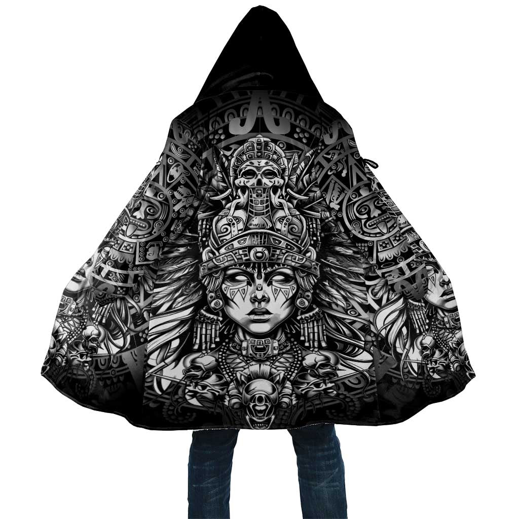 Mexico Aztec Warrior Goddess Cloak Aztec Skull Tribal Calender Silver Spirit - Wonder Print Shop