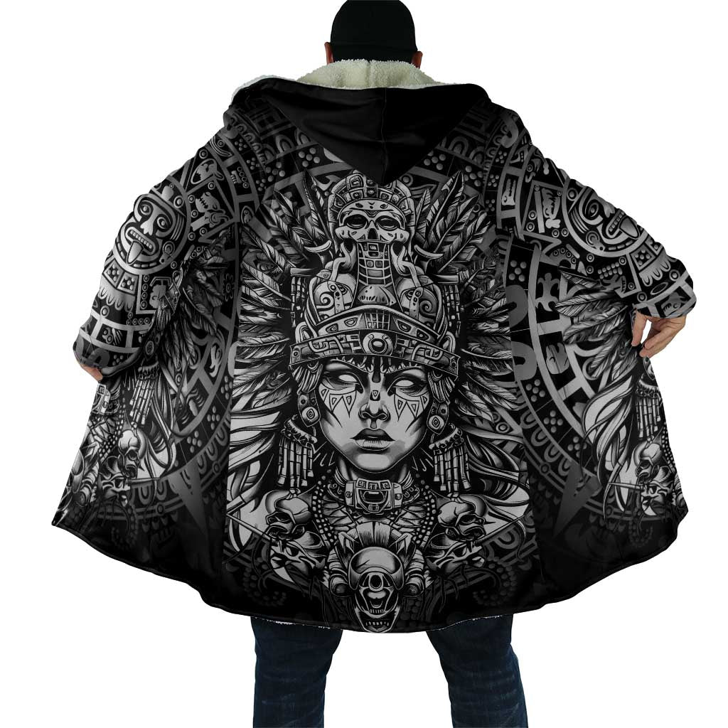 Mexico Aztec Warrior Goddess Cloak Aztec Skull Tribal Calender Silver Spirit - Wonder Print Shop