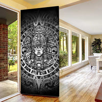 Mexico Aztec Warrior Goddess Door Cover Aztec Skull Tribal Calender Silver Spirit - Wonder Print Shop