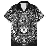 Mexico Aztec Warrior Goddess Family Matching Summer Maxi Dress and Hawaiian Shirt Aztec Skull Tribal Calender Silver Spirit