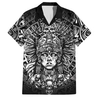 Mexico Aztec Warrior Goddess Hawaiian Shirt Aztec Skull Tribal Calender Silver Spirit - Wonder Print Shop