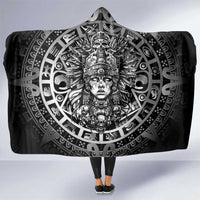 Mexico Aztec Warrior Goddess Hooded Blanket Aztec Skull Tribal Calender Silver Spirit - Wonder Print Shop