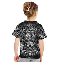 Mexico Aztec Warrior Goddess Kid T Shirt Aztec Skull Tribal Calender Silver Spirit - Wonder Print Shop