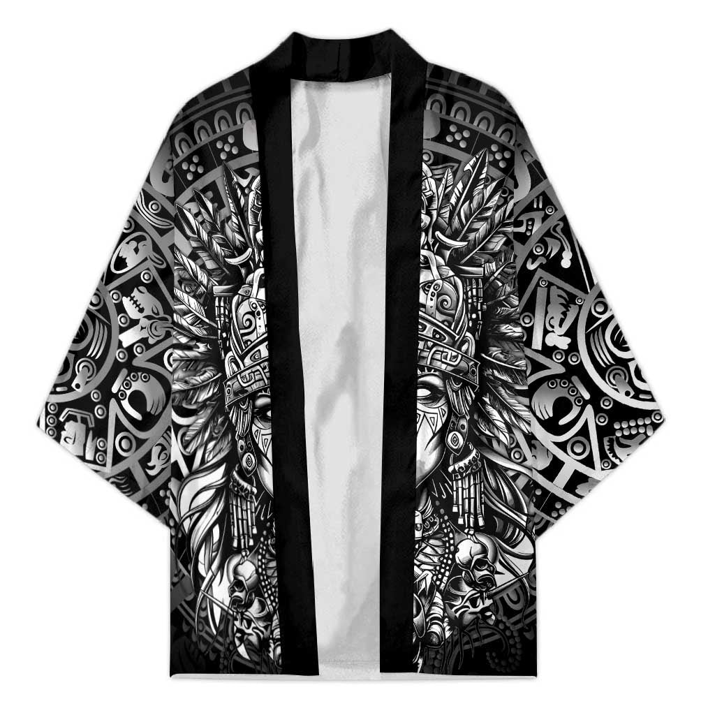 Mexico Aztec Warrior Goddess Kimono Aztec Skull Tribal Calender Silver Spirit - Wonder Print Shop