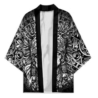 Mexico Aztec Warrior Goddess Kimono Aztec Skull Tribal Calender Silver Spirit - Wonder Print Shop