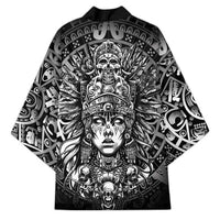 Mexico Aztec Warrior Goddess Kimono Aztec Skull Tribal Calender Silver Spirit - Wonder Print Shop
