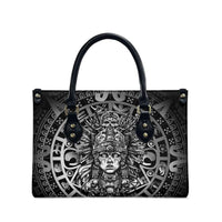 Mexico Aztec Warrior Goddess Leather Bag Aztec Skull Tribal Calender Silver Spirit - Wonder Print Shop