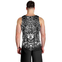 Mexico Aztec Warrior Goddess Men Tank Top Aztec Skull Tribal Calender Silver Spirit - Wonder Print Shop