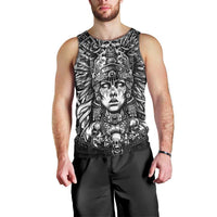 Mexico Aztec Warrior Goddess Men Tank Top Aztec Skull Tribal Calender Silver Spirit - Wonder Print Shop