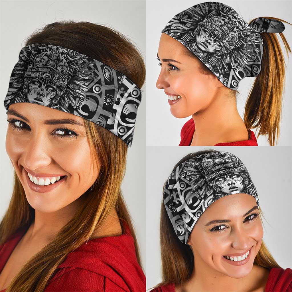Mexico Aztec Warrior Goddess Neck Gaiter Aztec Skull Tribal Calender Silver Spirit - Wonder Print Shop