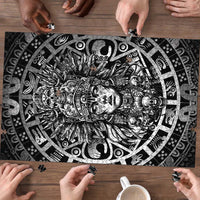 Mexico Aztec Warrior Goddess Puzzle Aztec Skull Tribal Calender Silver Spirit - Wonder Print Shop