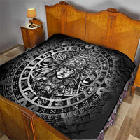 Mexico Aztec Warrior Goddess Quilt Aztec Skull Tribal Calender Silver Spirit - Wonder Print Shop