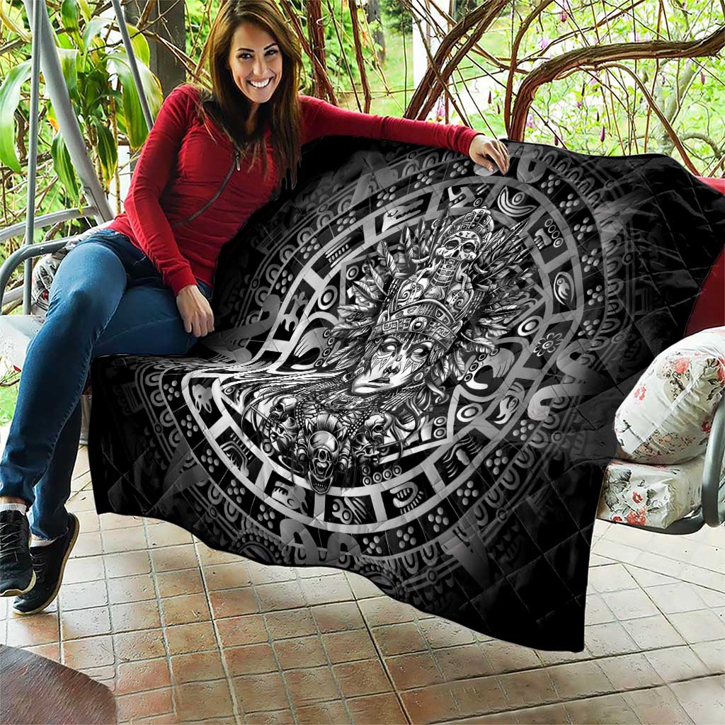 Mexico Aztec Warrior Goddess Quilt Aztec Skull Tribal Calender Silver Spirit - Wonder Print Shop