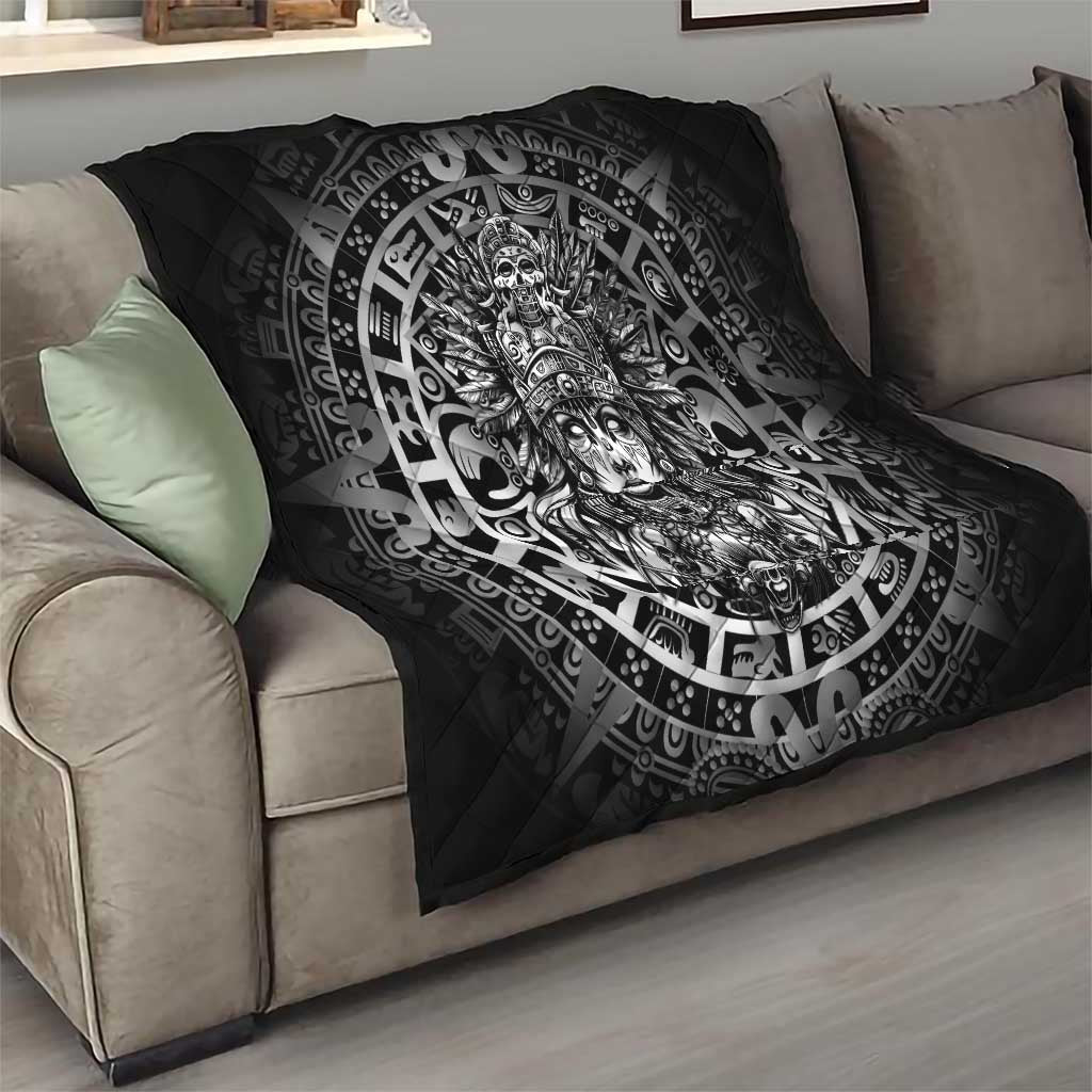Mexico Aztec Warrior Goddess Quilt Aztec Skull Tribal Calender Silver Spirit - Wonder Print Shop