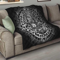 Mexico Aztec Warrior Goddess Quilt Aztec Skull Tribal Calender Silver Spirit - Wonder Print Shop