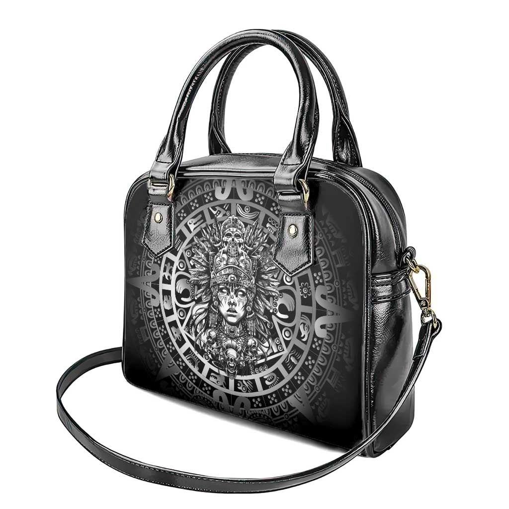 Mexico Aztec Warrior Goddess Shoulder Handbag Aztec Skull Tribal Calender Silver Spirit - Wonder Print Shop