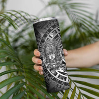 Mexico Aztec Warrior Goddess Skinny Tumbler Aztec Skull Tribal Calender Silver Spirit - Wonder Print Shop
