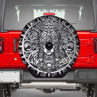Mexico Aztec Warrior Goddess Spare Tire Cover Aztec Skull Tribal Calender Silver Spirit - Wonder Print Shop