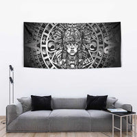 Mexico Aztec Warrior Goddess Tapestry Aztec Skull Tribal Calender Silver Spirit - Wonder Print Shop