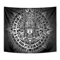 Mexico Aztec Warrior Goddess Tapestry Aztec Skull Tribal Calender Silver Spirit - Wonder Print Shop