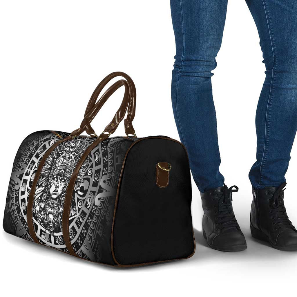 Mexico Aztec Warrior Goddess Travel Bag Aztec Skull Tribal Calender Silver Spirit - Wonder Print Shop