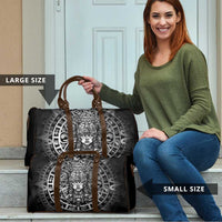 Mexico Aztec Warrior Goddess Travel Bag Aztec Skull Tribal Calender Silver Spirit - Wonder Print Shop