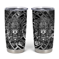 Mexico Aztec Warrior Goddess Tumbler Cup Aztec Skull Tribal Calender Silver Spirit - Wonder Print Shop