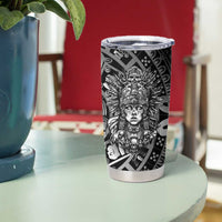 Mexico Aztec Warrior Goddess Tumbler Cup Aztec Skull Tribal Calender Silver Spirit - Wonder Print Shop