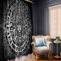 Mexico Aztec Warrior Goddess Window Curtain Aztec Skull Tribal Calender Silver Spirit - Wonder Print Shop