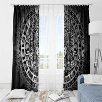 Mexico Aztec Warrior Goddess Window Curtain Aztec Skull Tribal Calender Silver Spirit - Wonder Print Shop